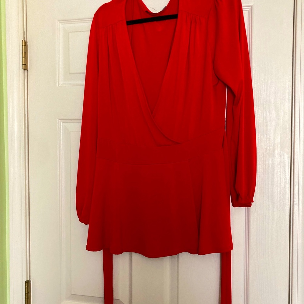 Red wrap top